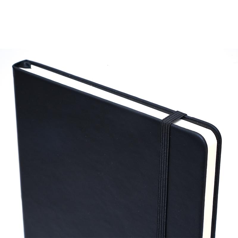 Customized Dark Blue - Pu Leather Note Book With Elastic & Pen Holder